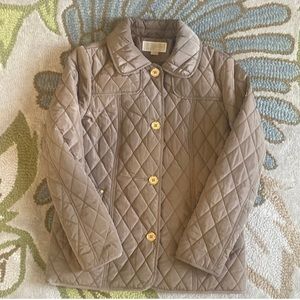 MICHAEL Michael Kors Quilted Coat with gold buttons.